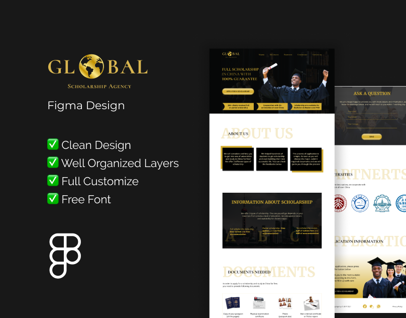 scholarship agency figma design