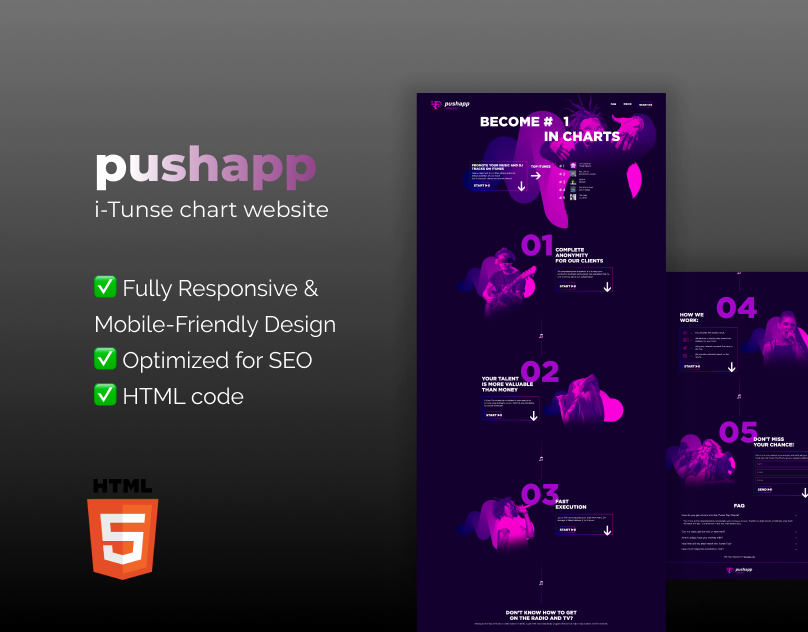 music chart html template