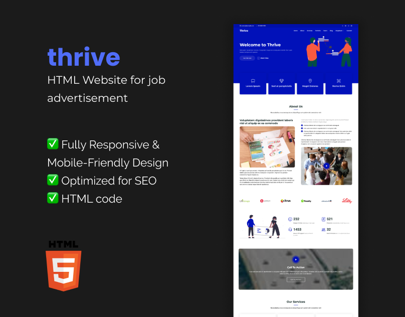 Thryvia html template