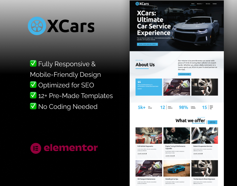 Elementor Template for Car Service