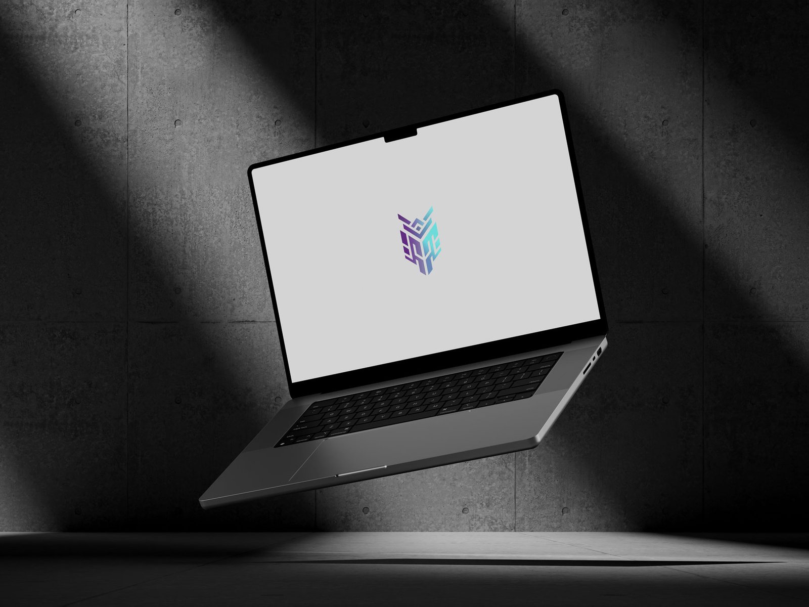 Flying Macbook mockup