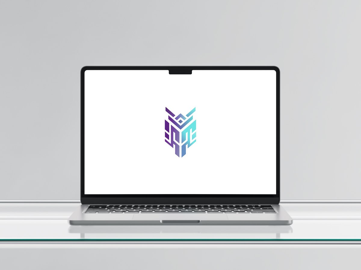 MacBook Air glass mockup