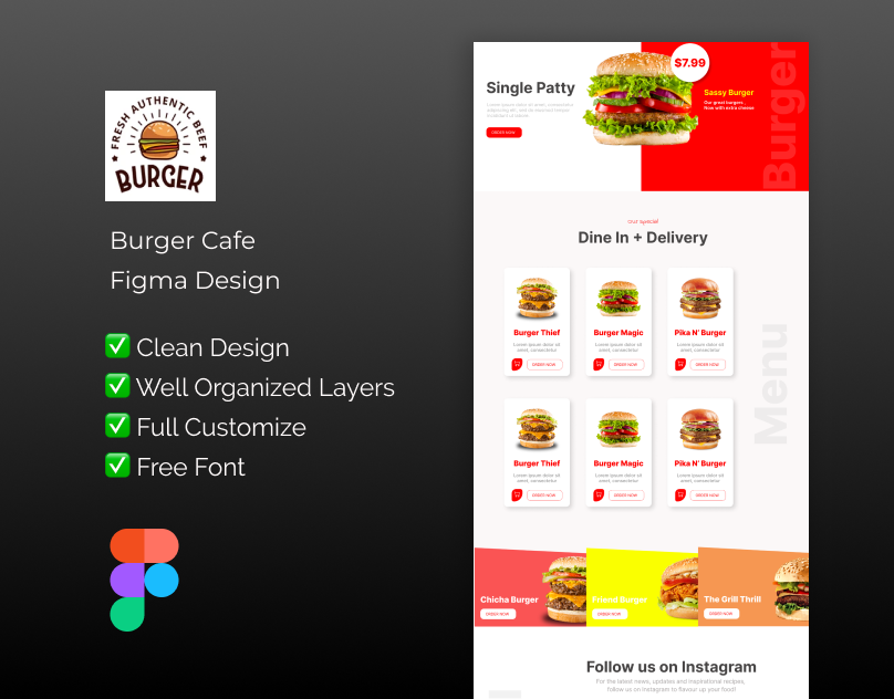 burger shop figma template