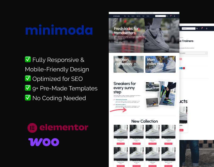 MiniModa Sneaker & Footwear WooCommerce Template Kit