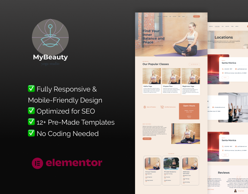 Elementor yoga template
