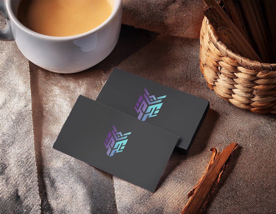 business card close-up mockup