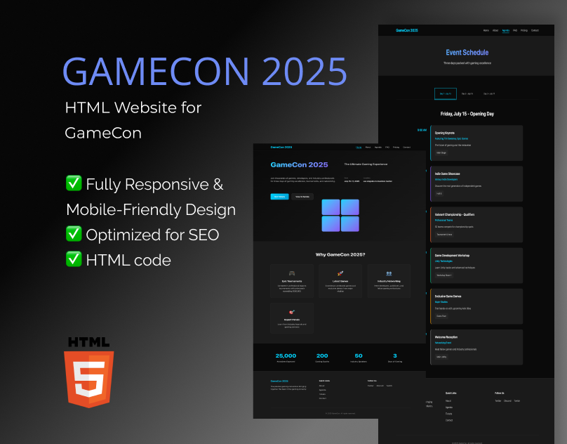 gaming HTML template