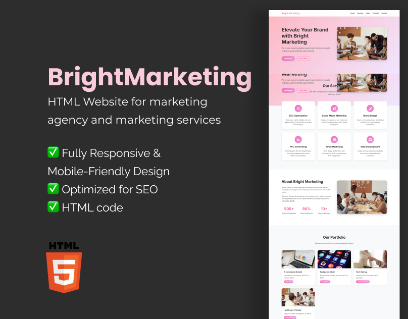 HTML Template for marketing agencies