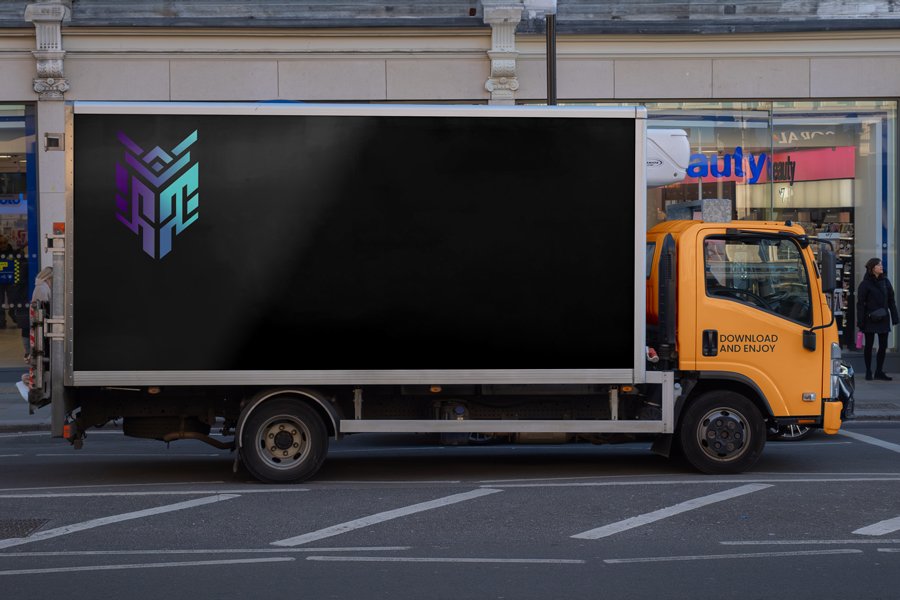 Delivery Cargo Truck Mockup