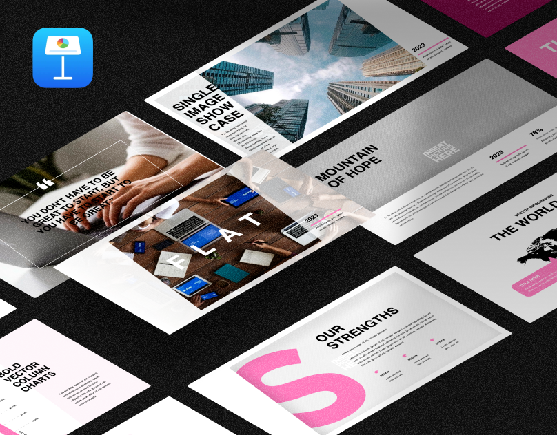 Flat Pink Keynote template