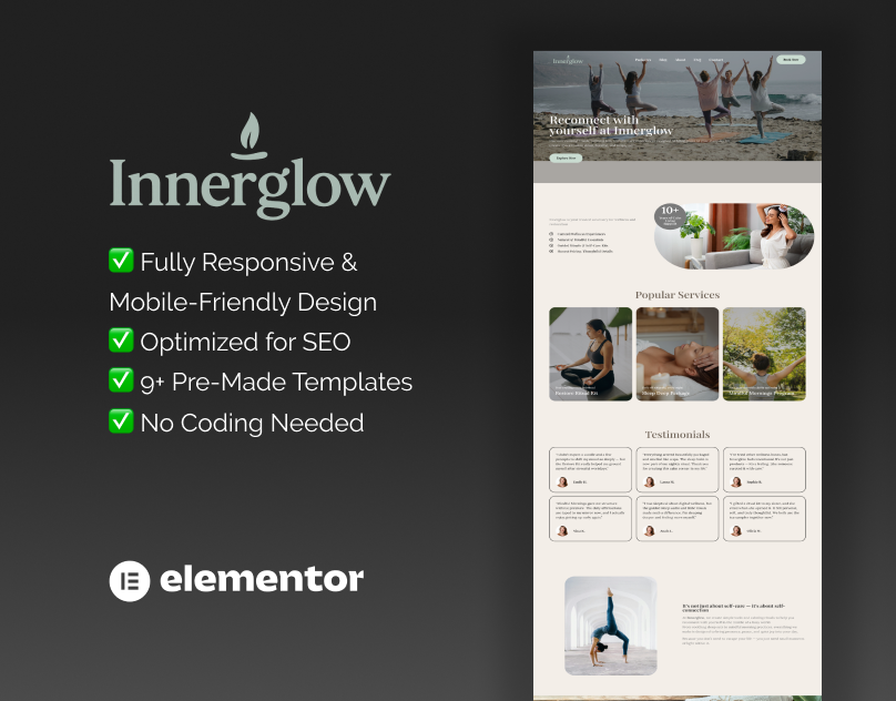 Elementor Template for Wellness