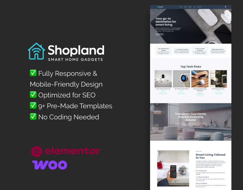 smart home WooCommerce template