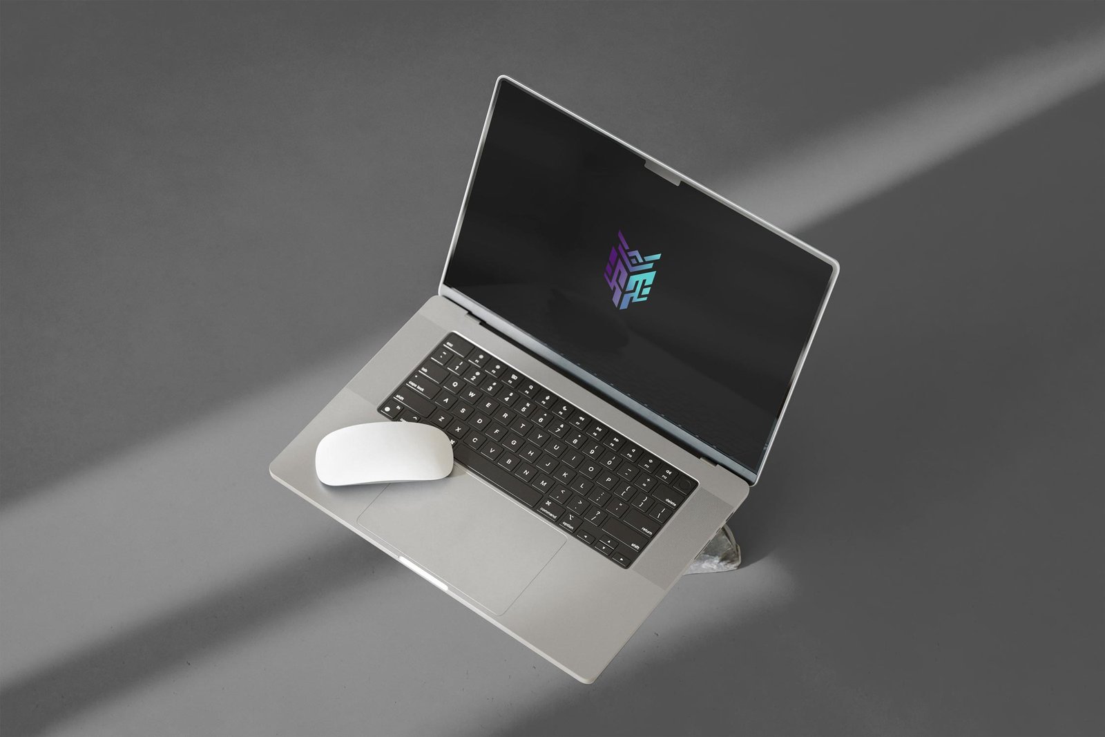 Wide Open MacBook mockup