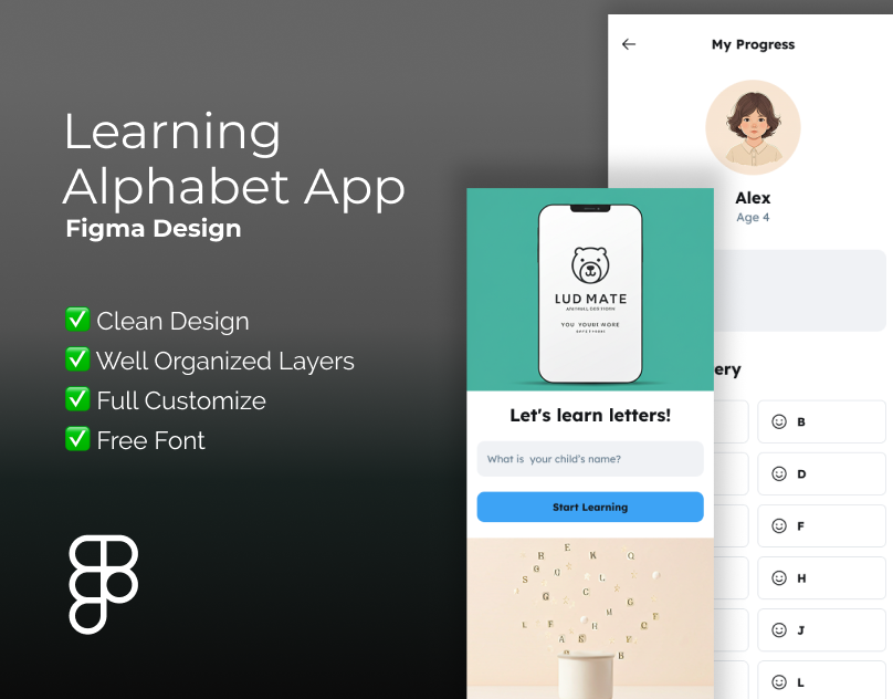learning alphabet Figma app