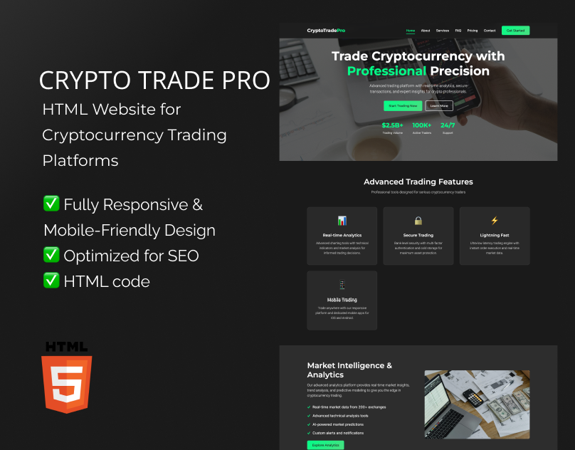html Template for Cryptocurrency Platforms