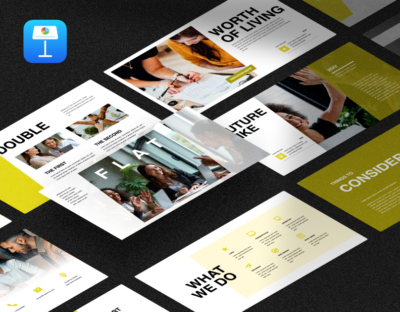 Flat Yellow Keynote presentation template