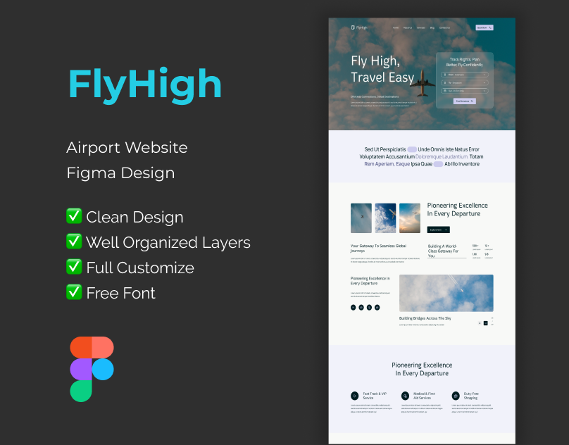 airport Figma website template