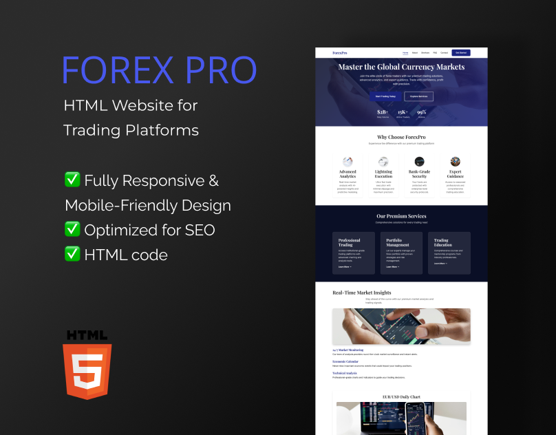 Trading and financial analytics – HTML Website Template