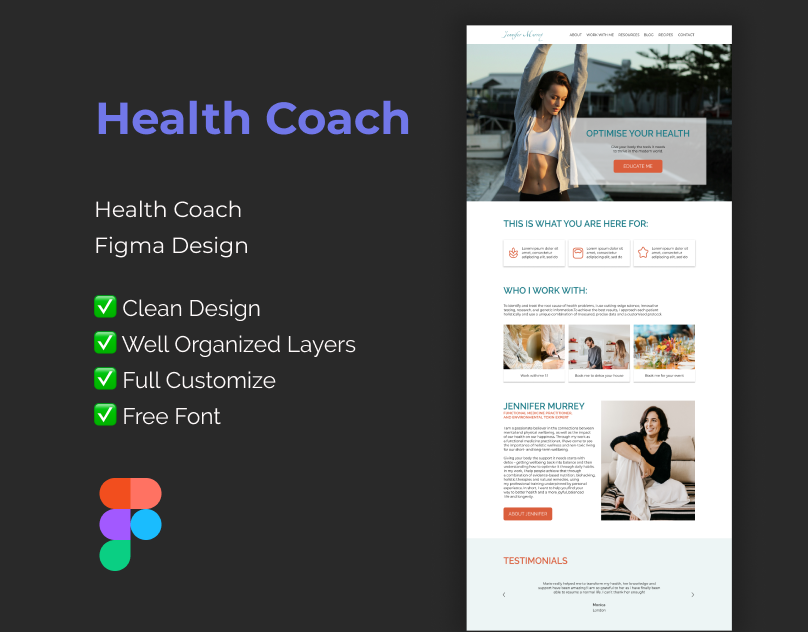 health coach Figma template
