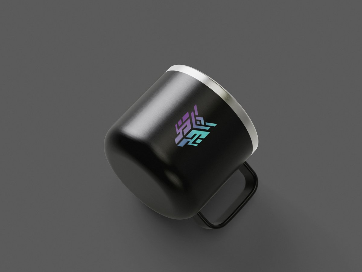 metal mug rotated mockup