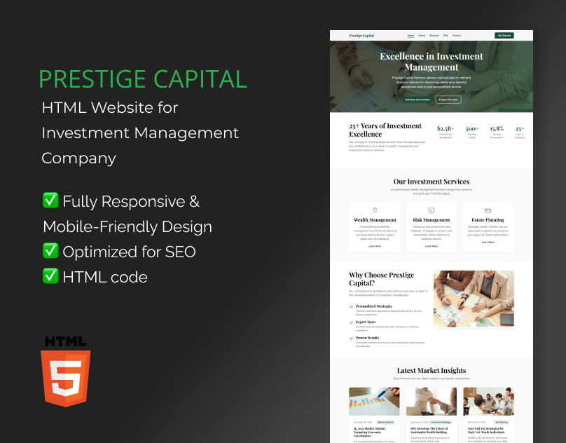 HTML template for investment companies