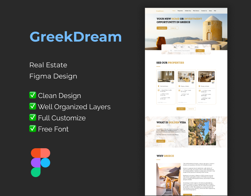 real estate Figma design template