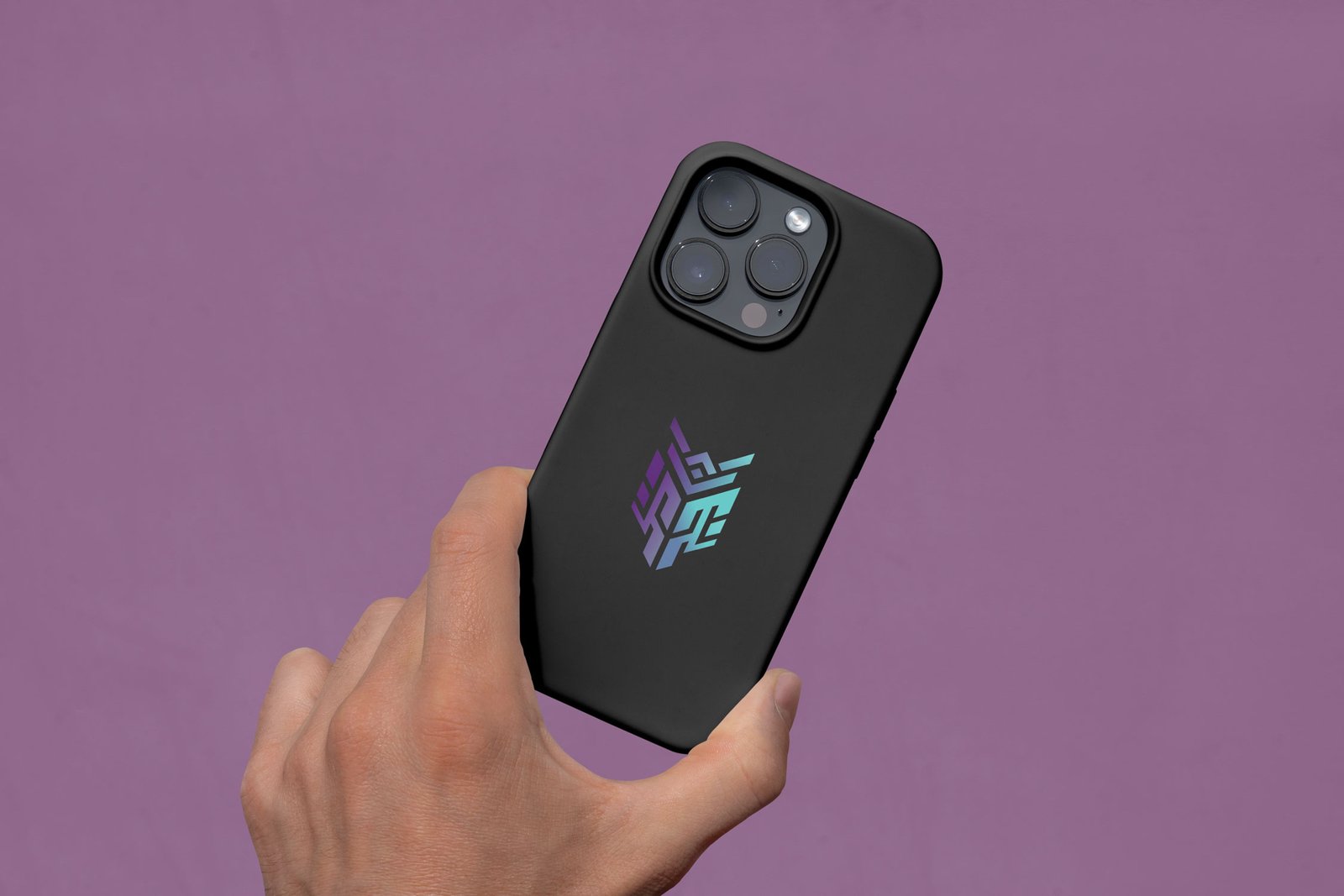 iPhone case in hand mockup