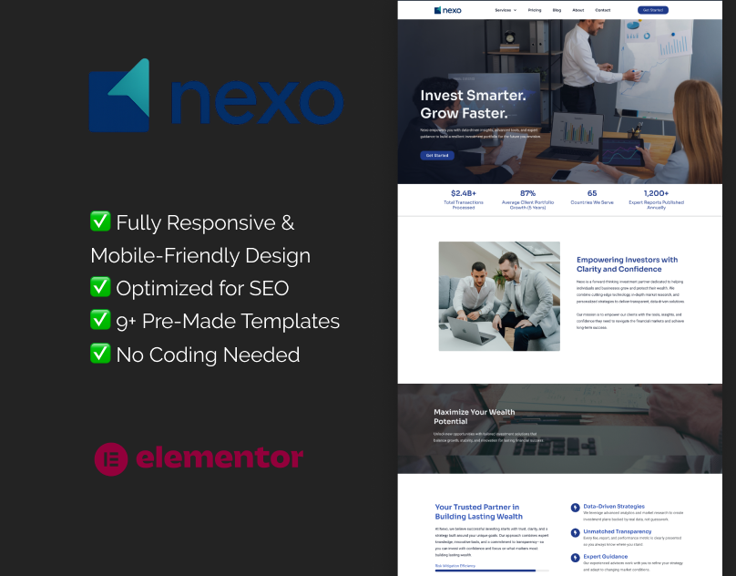 Elementor investment template